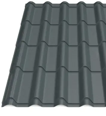 Металочерепиця Будсервіс "Ретро Преміум" Pladur wrinkle mat Thyssen krupp 0.50 mm RAL 7016 Графіт