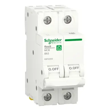 Автоматический выключатель Schneider Electric 2-п. RESI9 63A В (6kA) (C2)