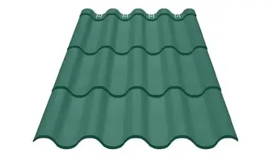 Металлочерепица GOOD ROOF PREMIUM Roof 350/30,матполиэстер 0,50мм Україна Zn 100 RAL 6005 Зеленый