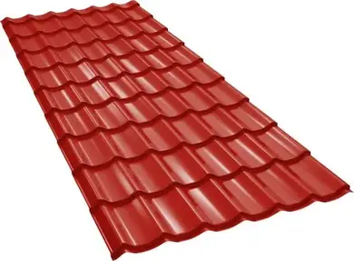 Металочерепиця GOOD ROOF Classic Roof 350/15,матполіестер 0,50 мм Італія/Бельгія/Польща Zn225 RAL 3005 Вишневий