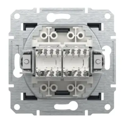 Розетка Schneider Electric комп. подвійна RJ-45 кат.6 UTP внутр. без рамки"ASFORA" антрацит (C3)