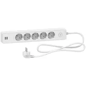 Подовжувач Schneider Electric 5гн 1,5м З/К +2хUSB "Unica Extend"  білий (C3)