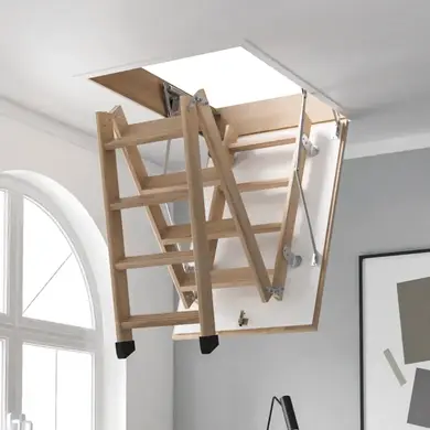 Чердачная лестница Bukwood ECO+ Standard деревянные 3-секционные Н280см 110х80 см
