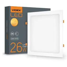 LED світильник Videx Back вбудований квадрат 26W 5000K (VL-DLBS-265)