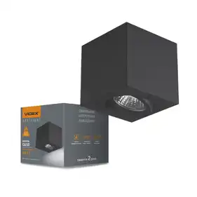 Світильник Videx під лампу GU10 SPF01 накладний чорний (VL-SPF01-B)