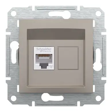 Розетка Schneider Electric комп. RJ-45 кат.6 UTP внутр. "ASFORA бронза (C3)