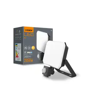 LED прожектор Videx F3 30W с датчиком движения 5000K 220V Black (VLE-F3-0305B-S)