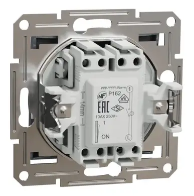 Выключатель Schneider Electric 1-кл. внутр. с подсветкой. "ASFORA" без рамки сталь (C2) 