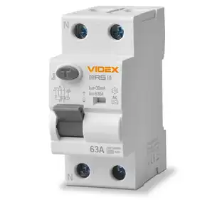 Дифференциальное реле Videx Resist АС 2Р 30мА 10кА 63А (VF-RS10-DR2AC63)