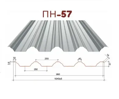 Профнастил GOOD ROOF ПН-57 Zn Україна/Туреччина 0,48-0,50 мм