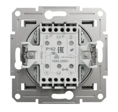 Вимикач Schneider Electric 2-кл. внутр. прохідний "ASFORA" без рамки алюміній (C1) 