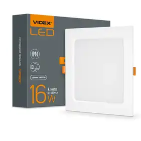 LED світильник Videx Back вбудований квадрат 16W 5000K (VL-DLBS-165)