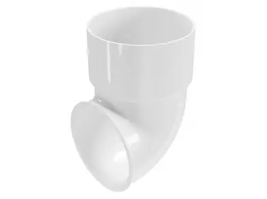 Коліно зливне Regenau 87,5° система 125/80 RAL 9010 Білий