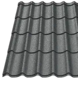 Металлочерепица Будсервис "Монтерей ЗD" Relief iceCrystal mat Thyssen krupp 0.50 mm RAL 9005 Черный