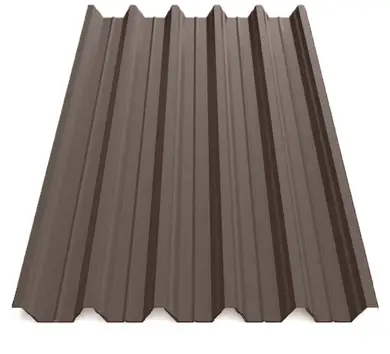 Профнастил Будсервис Т-40 Pladur wrinkle mat Thyssen krupp 0.50 mm RAL 8019 Коричневый