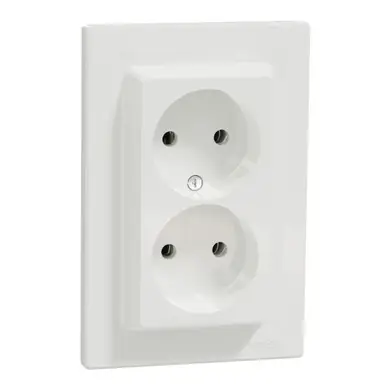 Розетка Schneider Electric 2-я без З/К внутр. "ASFORA" белая (C1) 
