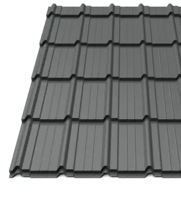 Металлочерепица Будсервис "Мадера 15" Pladur wrinkle mat Thyssen krupp 0.50 mm RAL 7024 Серый