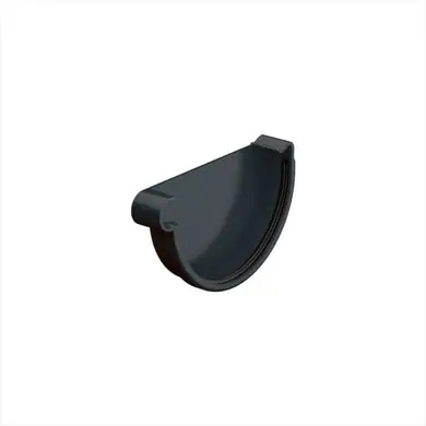 Заглушка желоба левая Galeco PVC система 130/100 RAL 7021 Графитовый