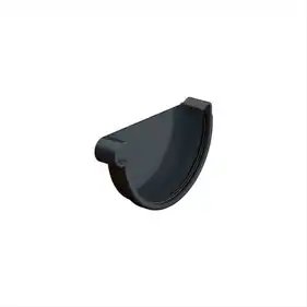 Заглушка ринви ліва Galeco PVC система 130/100 RAL 7021 Графітовий