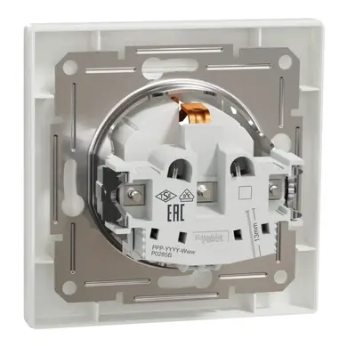 Розетка Schneider Electric 1-а З/К внутр. з кришкою "ASFORA" бiла (C1) 