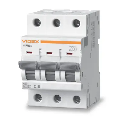 Автоматичний вимикач Videx Resist RS6 3Р 16А С 6кА