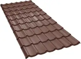Металлочерепица GOOD ROOF Classic Roof 350/15,матполиэстер 0,38-0,40мм Малайзия/Вьетнам/Индия/Корея RAL 8017 Коричневый