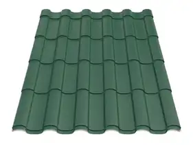 Металлочерепица Будсервис "Венера 15" Relief iceCrystal mat Thyssen krupp 0.50 mm RAL 6005 Зеленый