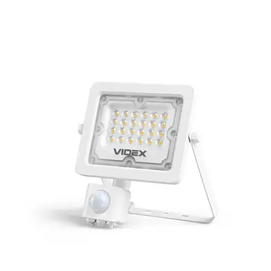 LED прожектор Videx F2e 20W с датчиком движения и освещенности 5000K (VL-F2e205W-S)