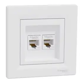 Розетка Schneider Electric комп. двойная RJ-45 внутр. "ASFORA" белая (C1) 