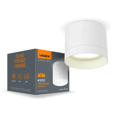 Світильник IP44 Videx під лампу GX53 накладний Білий (VL-SPF19A-W)