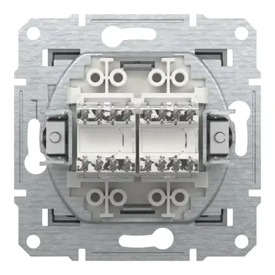 Розетка Schneider Electric комп. двойная RJ-45 внутр. "ASFORA" без рамки сталь (C2) 