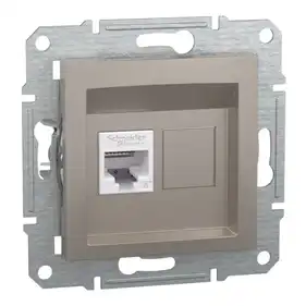 Розетка Schneider Electric комп. RJ-45 кат.6 UTP внутр. "ASFORA бронза (C3)