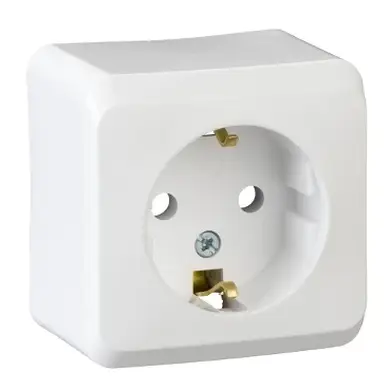 Розетка Schneider Electric 1-а З/К зовн. IP20 "Prima" біла (С1) 