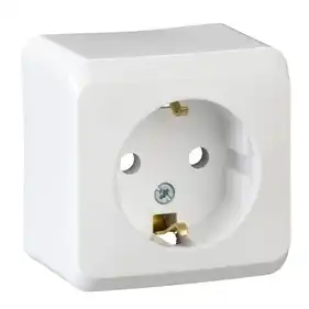 Розетка Schneider Electric 1-а З/К зовн. IP20 "Prima" біла (С1) 