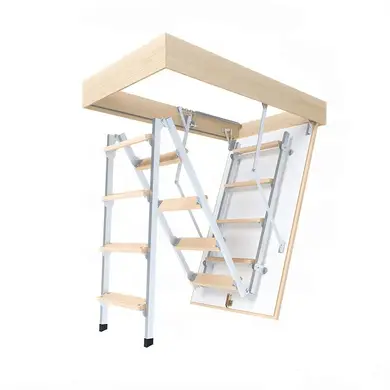 Чердачная лестница Bukwood ECO+ Metal Standard 3-секційні Н280см 120х90 см