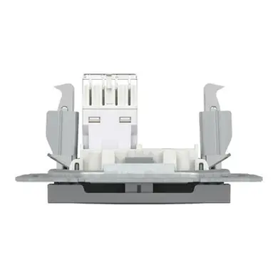 Розетка Schneider Electric комп. RJ-45 внутр. "ASFORA" без рамки сталь (C2) 