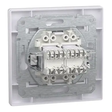 Розетка Schneider Electric комп. подвійна RJ-45 кат.6 UTP внутр. "ASFORA" бiла (C3) 