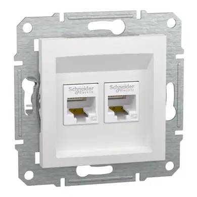 Розетка Schneider Electric комп. двойная RJ-45 внутр. "ASFORA" без рамки белый