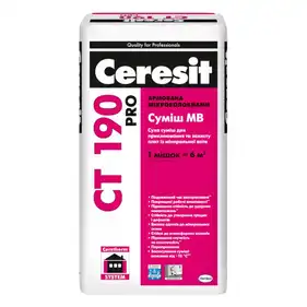 Смесь для приклеивания Ceresit МВ СТ190 Pro 27 кг