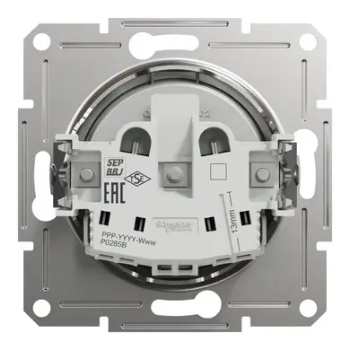 Розетка Schneider Electric 1-а без З/К внутр. "ASFORA"  алюминий (C1) 