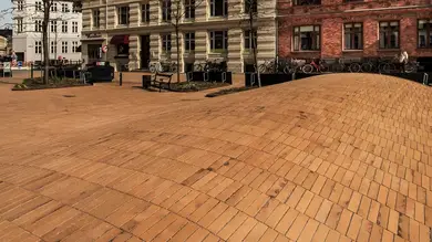 Клинкерная брусчатка ABC Kopenhagen gelb-Kohlebrand 292x71x52мм