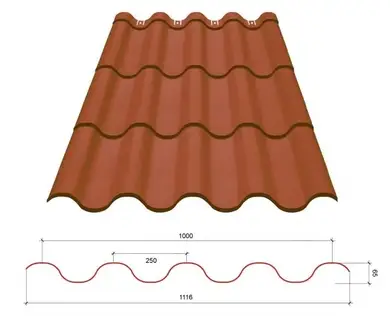 Металочерепиця GOOD ROOF PREMIUM Roof 350/30,матполіестер 0,43-0,45мм Малайзія/В'єтнам/Індія/Корея RAL 7016 Антрацит