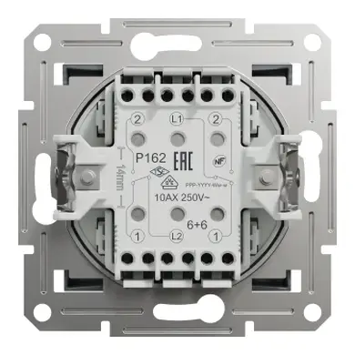 Выключатель Schneider Electric 2-кл. внутр. проходной "ASFORA" без рамки сталь (C2) 