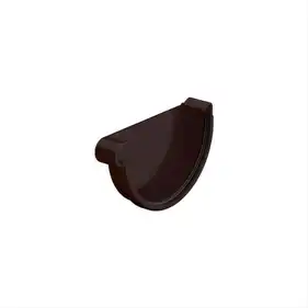 Заглушка ринви ліва Galeco PVC система 130/80 RAL 8019 Темно-коричневий