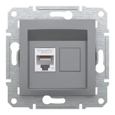 Розетка Schneider Electric комп. RJ-45 кат.6 UTP внутр. "ASFORA без рамки сталь (C3) 