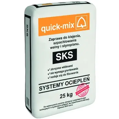 Клейова та армувальна суміш професійна  універсальна "3 в 1" Quick Mix SKS 25 кг, білий