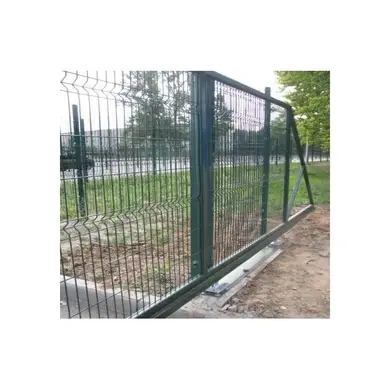 Ворота откатные Завод Центр - Сетка Заграда ОЦ+ППЛ 1530x5000 мм RAL 6005