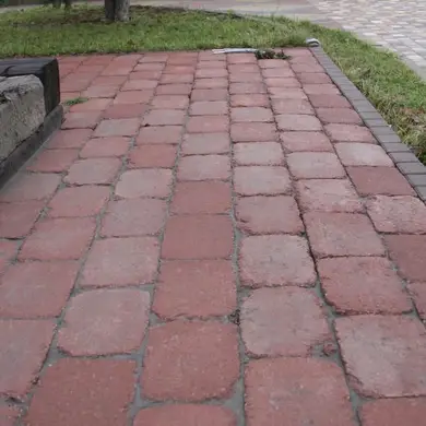 Тротуарная плитка Золотой Мандарин Кирпич большой Антик 90 Красный 240х160