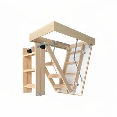 Горищні сходи Bukwood ECO+ Long дерев'яні 4-секційні Н305см 110х60 см