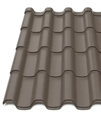 Металлочерепица Tile "Премиум" матполиэстер U.S.Steel 0.45 mm RAL 8019 Коричневый
